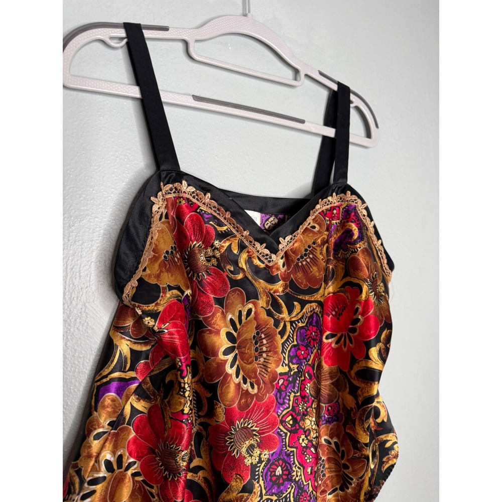 Vintage Y2K California dynasty silky colorful royal print tank - Picture 5 of 6